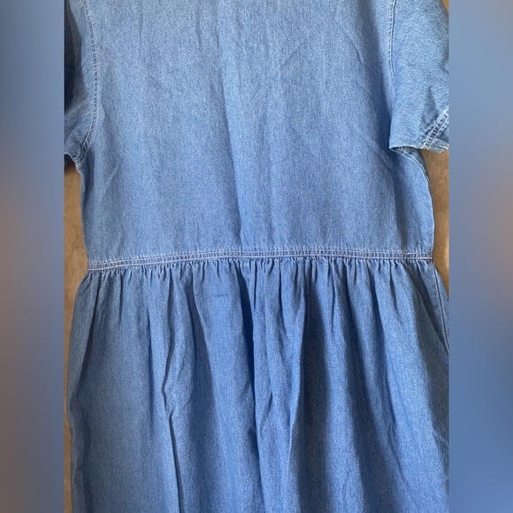 Disney Vintage Winnie Pooh Short Sleeve Denim Dress Embroidered Cotton 90s Y2K - Picture 7 of 8